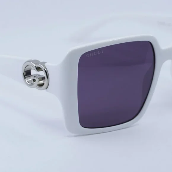 🕶️ New Gucci GG1692S 003 Sunglasses - White Frame, Grey Lenses